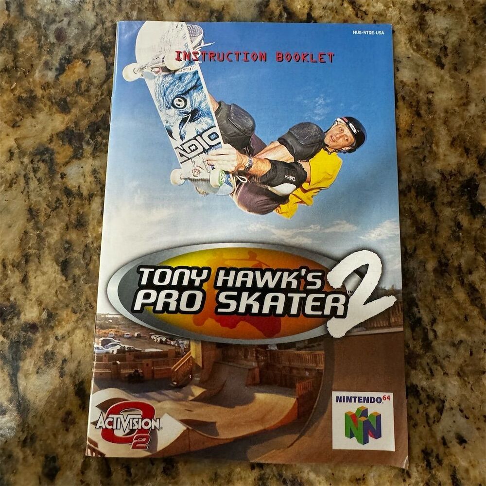 Tony Hawk's Pro Skater 2 Manual Nintendo 64 Original Booklet